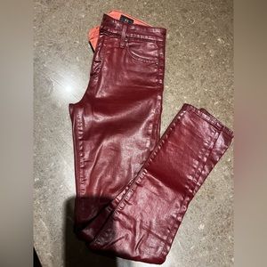 AG Adriano Goldschmied Farrah Skinny Leather Look Ankle High Rise Jeans 24